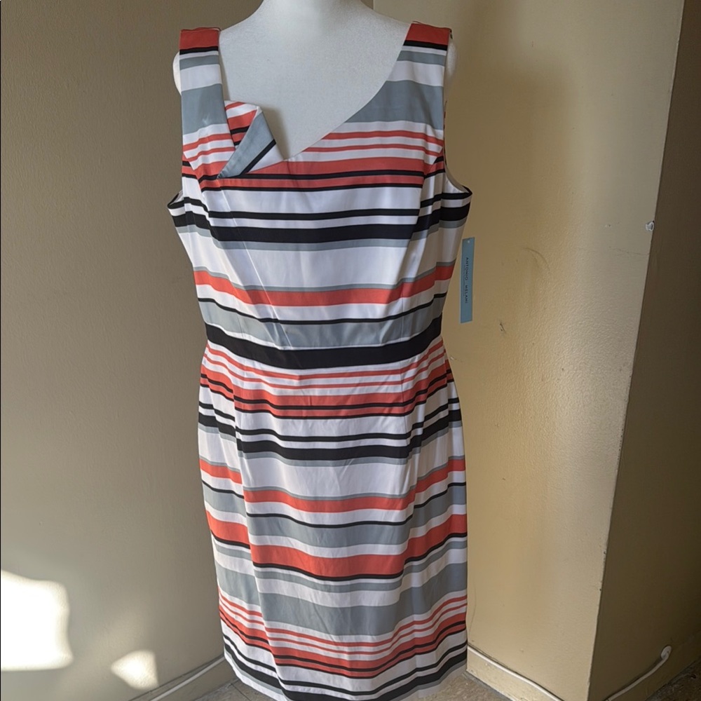 NWT Antonio Melani Multi Color Midi Dress Size 12